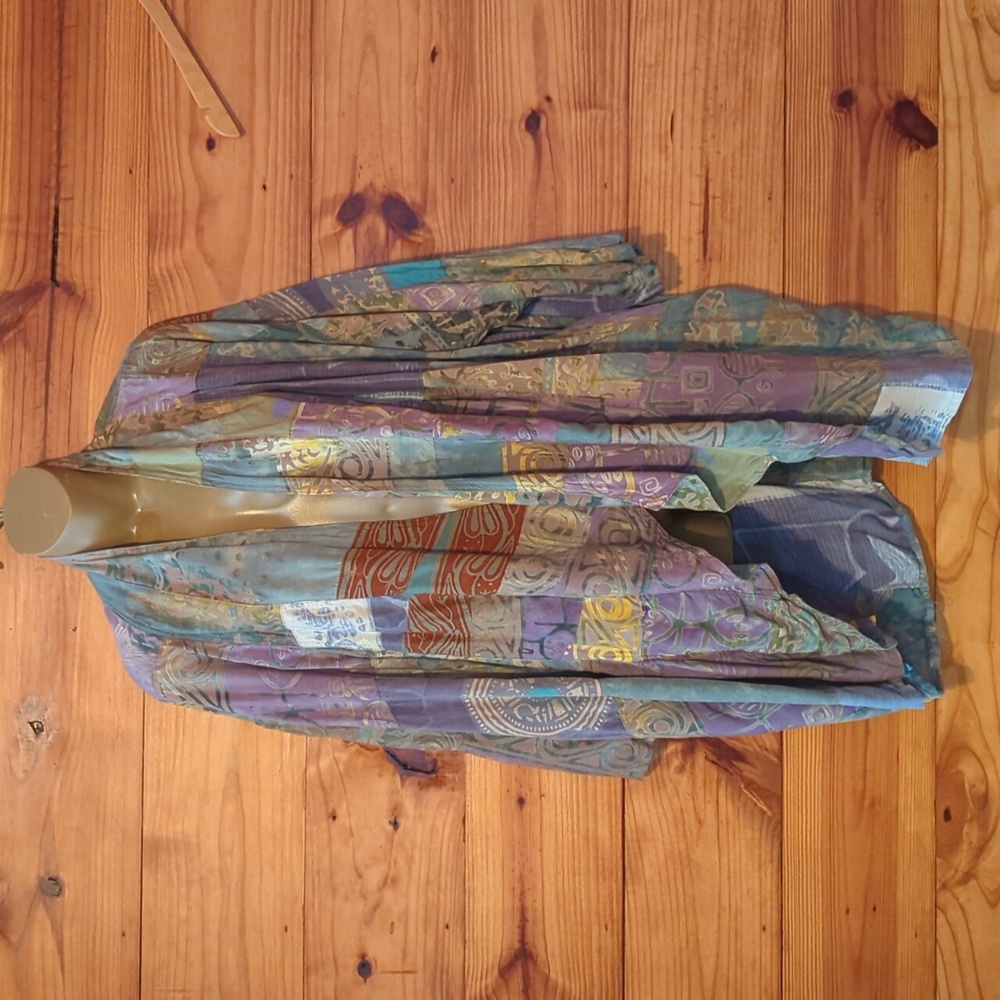 Vintage Indonesian Patchwork Batik Print Open Jac… - image 7